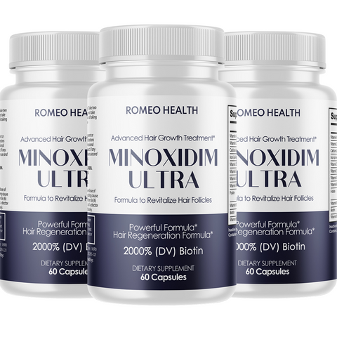 3 pack! Minoxidim Ultra Hair Growth Formula Extra Strength Hair Regrowth 60ct