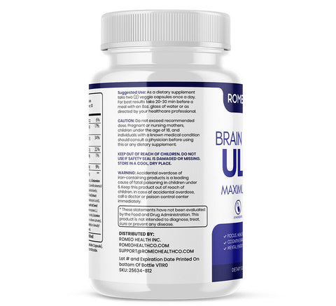 ADVANCED BRAIN BOOSTER Supplement Memory Focus Clarity Nootropic Support