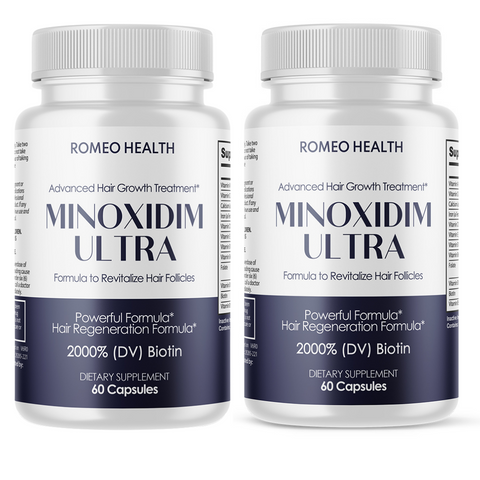 2 pack! Minoxidim Ultra Hair Growth Formula Extra Strength Hair Regrowth 60ct