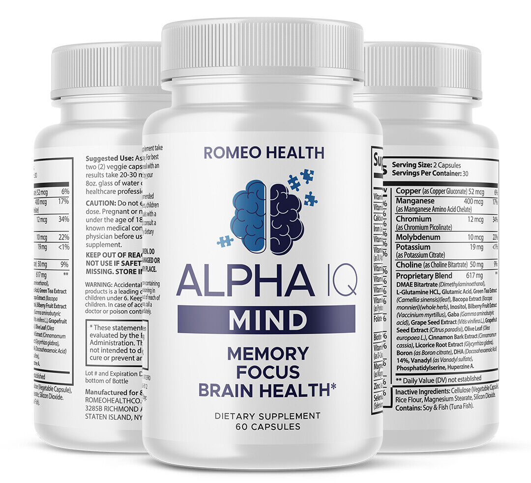 2 PACK! Alpha IQ Mind Brain Focus Memory Health Pro Mind Complex  Nootropic