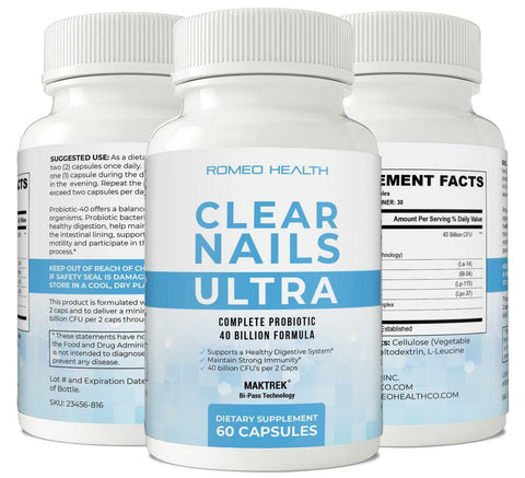 Clear Nails Ultra Extra Strength Formula Antifungal Probiotic Pills 60CT