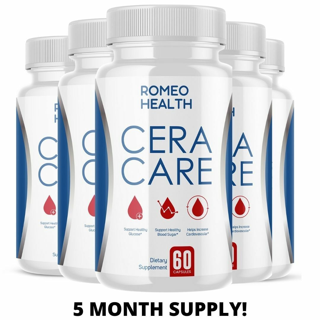 5 Bottles! Ceracare Advanced Blood Sugar Support Supplement - Romeo Health 60CT