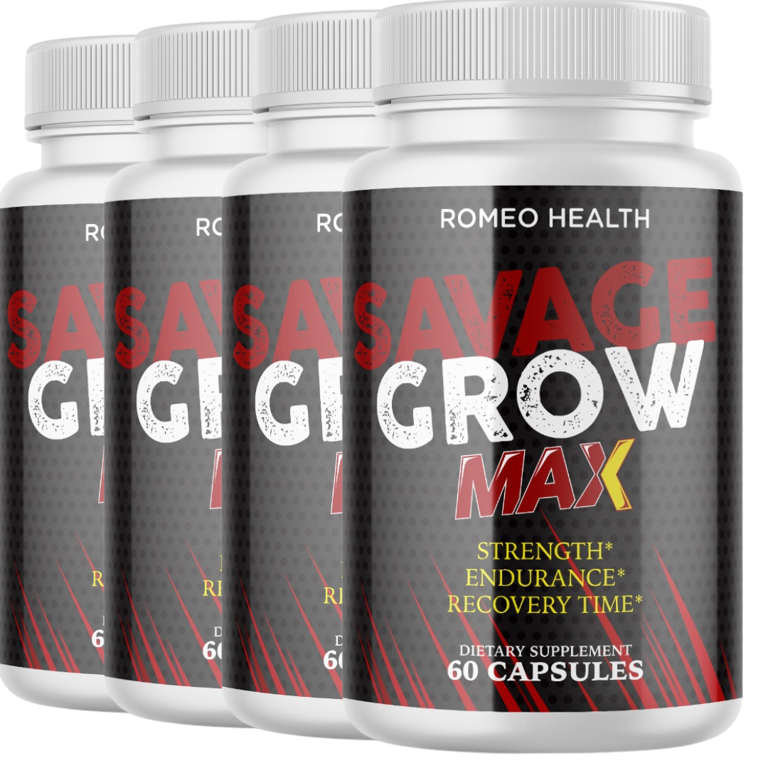 4 Pack! Savage Grow Natural Male Enhancement Increase Stamina Energy 60 Caps