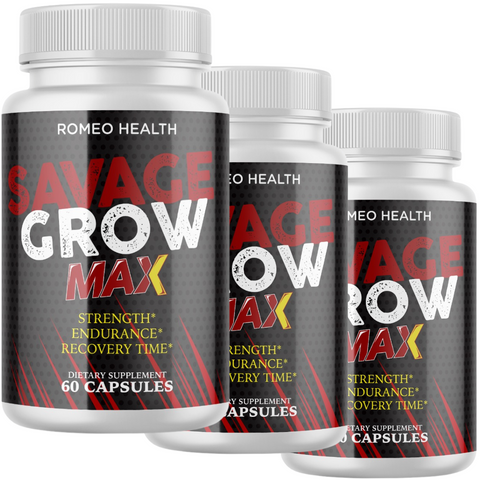 3 Pack! Savage Grow Natural Male Enhancement Increase Stamina Energy 60 Caps