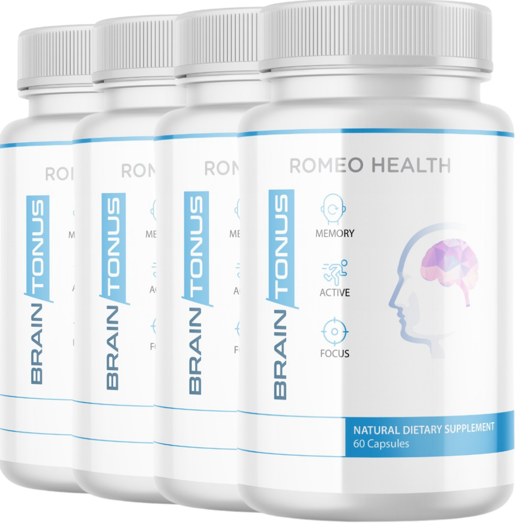 (4 Pack!) Braintonus IQ Brain Pills Mind Energy Plus Braintonus 60 Capsules