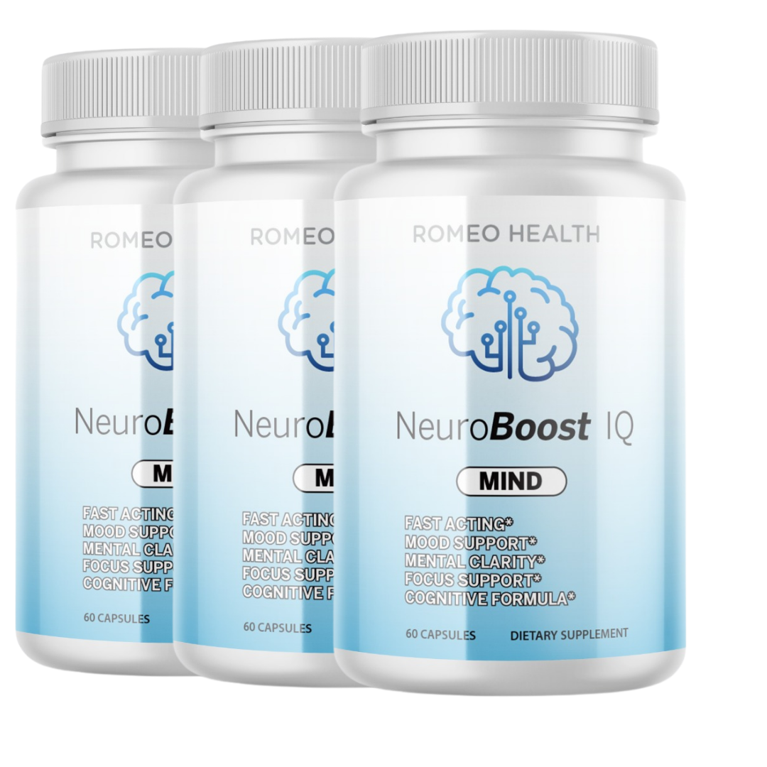 3 BOTTLES! NEUROBOOST IQ Brain Booster Vitamins Nootropic Memory Supplement