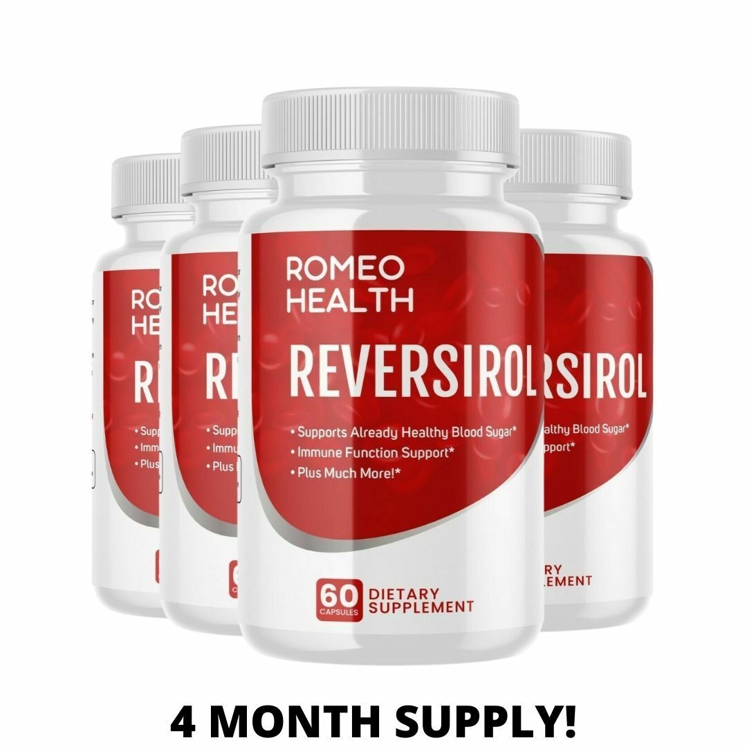 4 Pack! Reversirol Blood Sugar Support Supplement- 20 Herbs & Multivitamin Pills