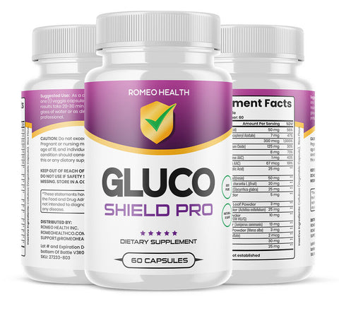 3 Pack! Gluco Shield Pro Supplement Supports Blood Sugar - Glucose Metabolism