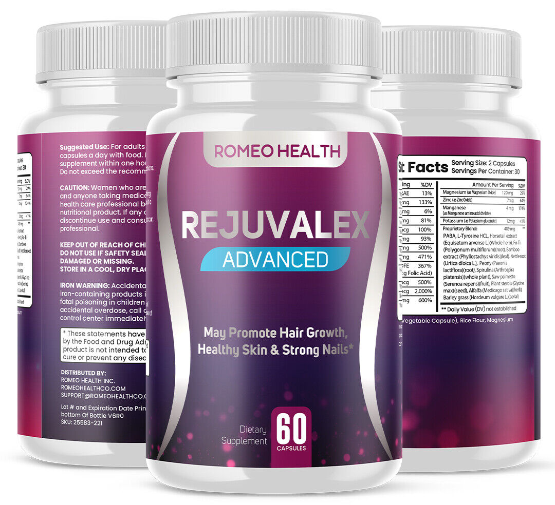 2X Rejuvalex Advanced Help Strengthen Your Nails & Grow Healthier Hair 60 CapS