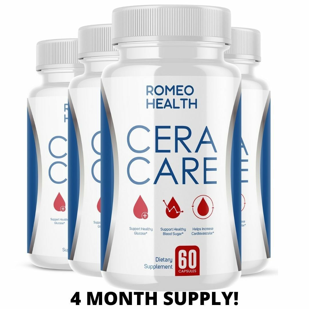 4 Pack! Ceracare Advanced Blood Sugar Support Supplement - Romeo Health 60CT